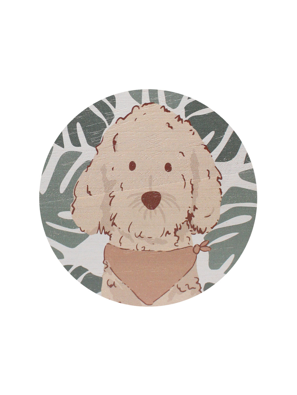 Sand + Paws Clean Waves 12 oz scented candle Kale vessel with Golden Doodle painted lid