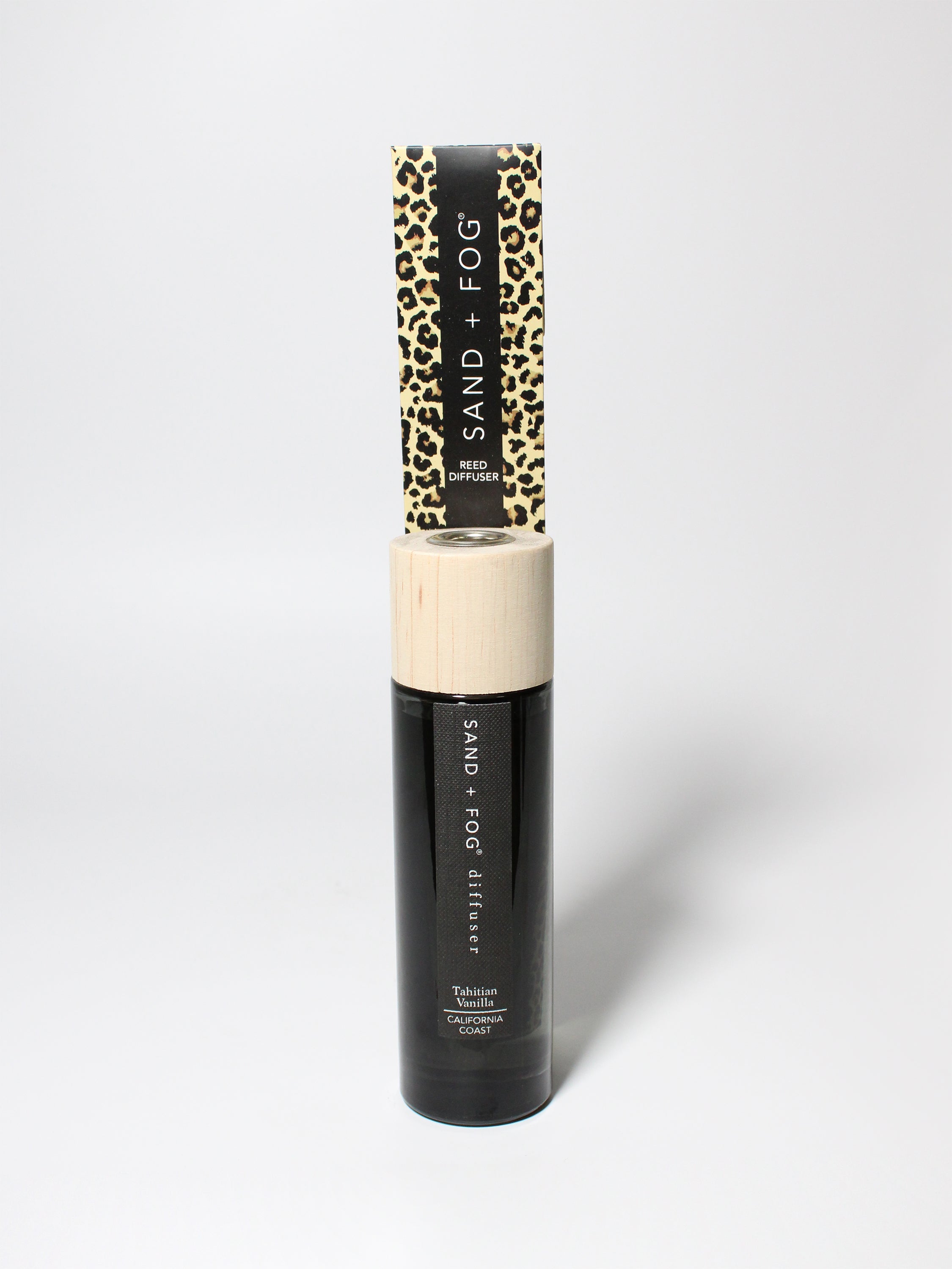 Tahitian Vanilla reed diffuser Black Milky glass with Wood Top