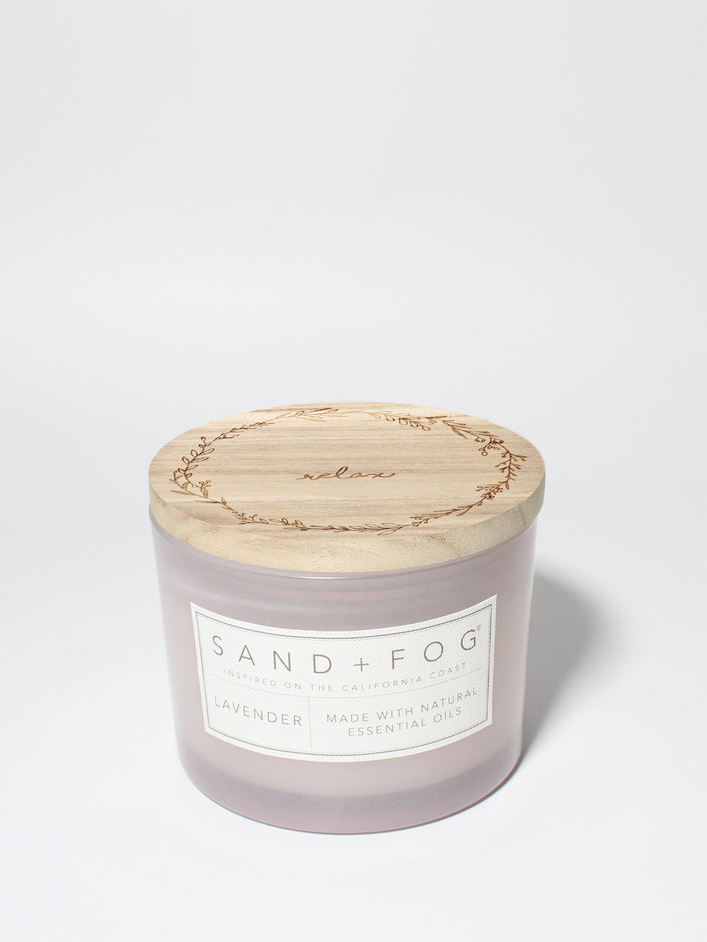 Lavender 12 oz scented candle Light Purple with Relax Lid
