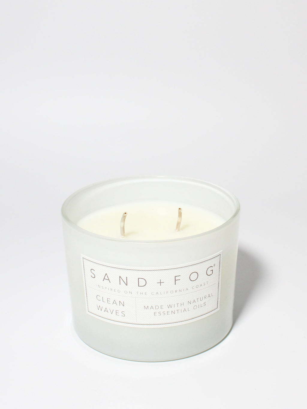 Clean Waves 12 oz scented candle White Vessel with Wood Carved Lid