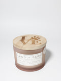 Sand + Paws Ocean & Sea Salt 12 oz scented candle White Vessel with Carved LOVE Lid