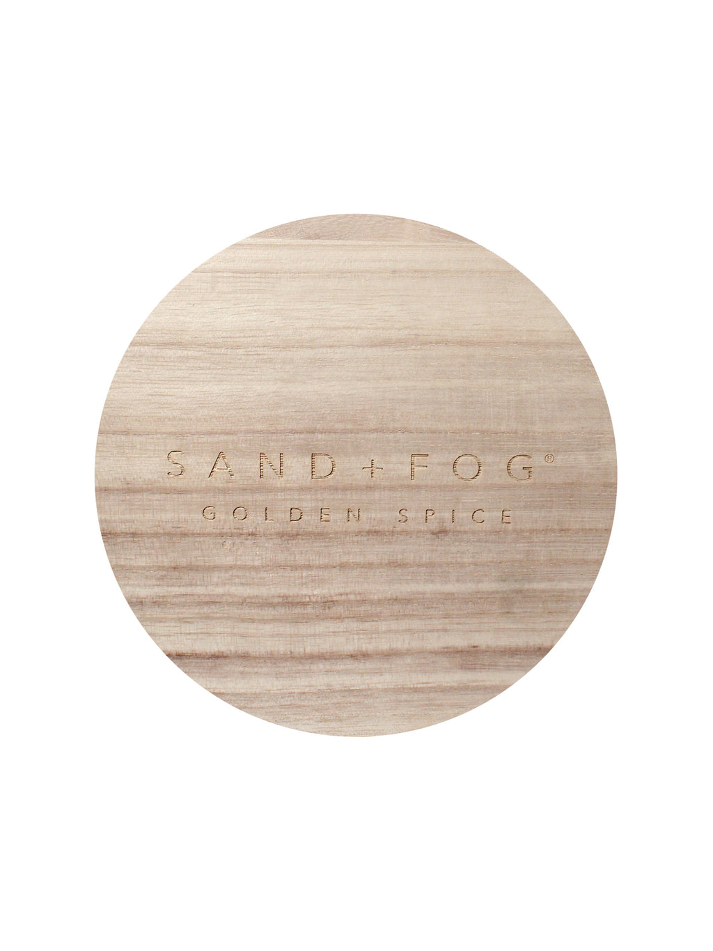 Golden Spice 23 oz scented Candle Flax vessel with Sand+Fog wood lid