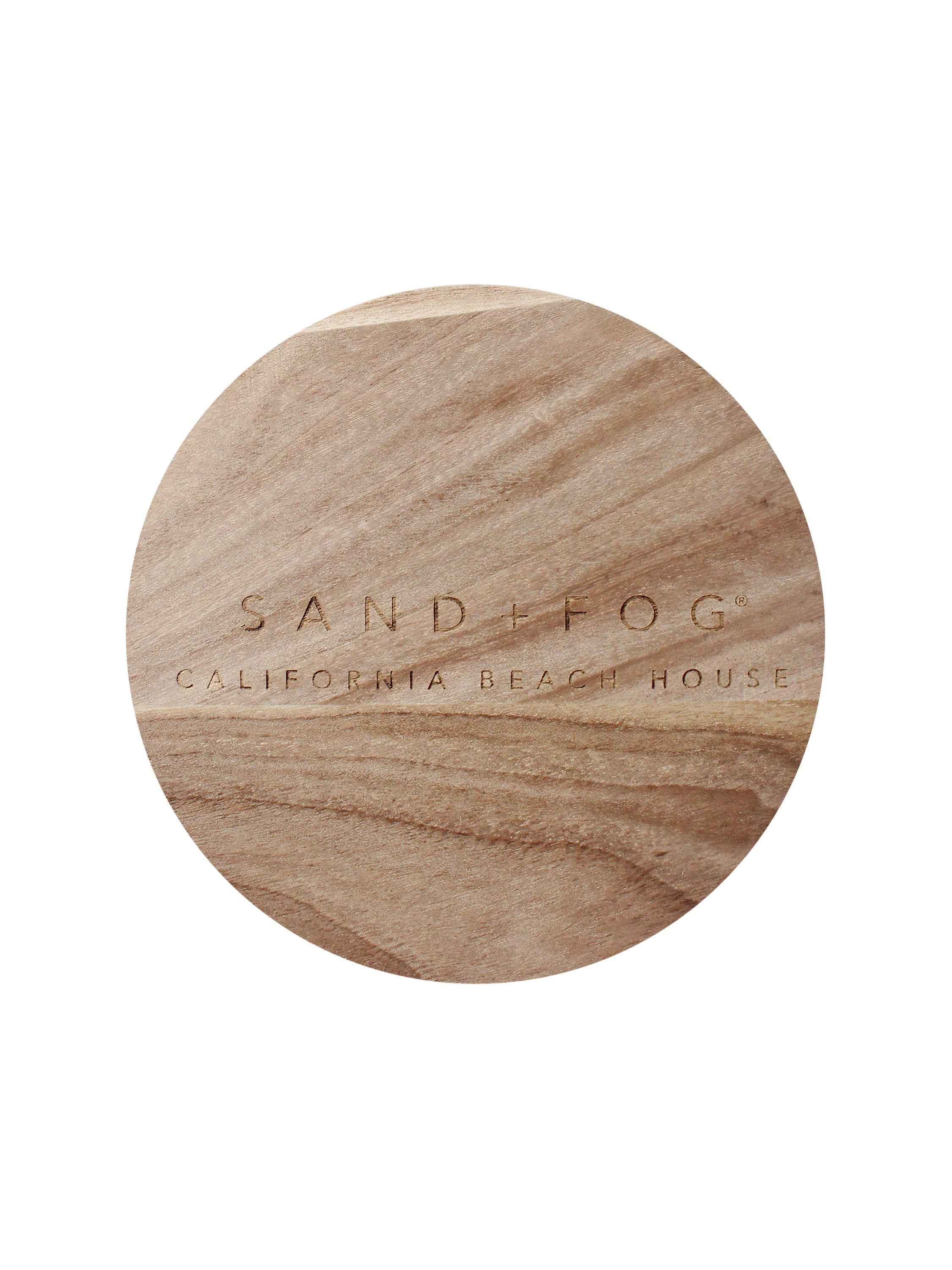 California Beach House 23 oz scented candle Seawater vessel with Sand+Fog wood lid