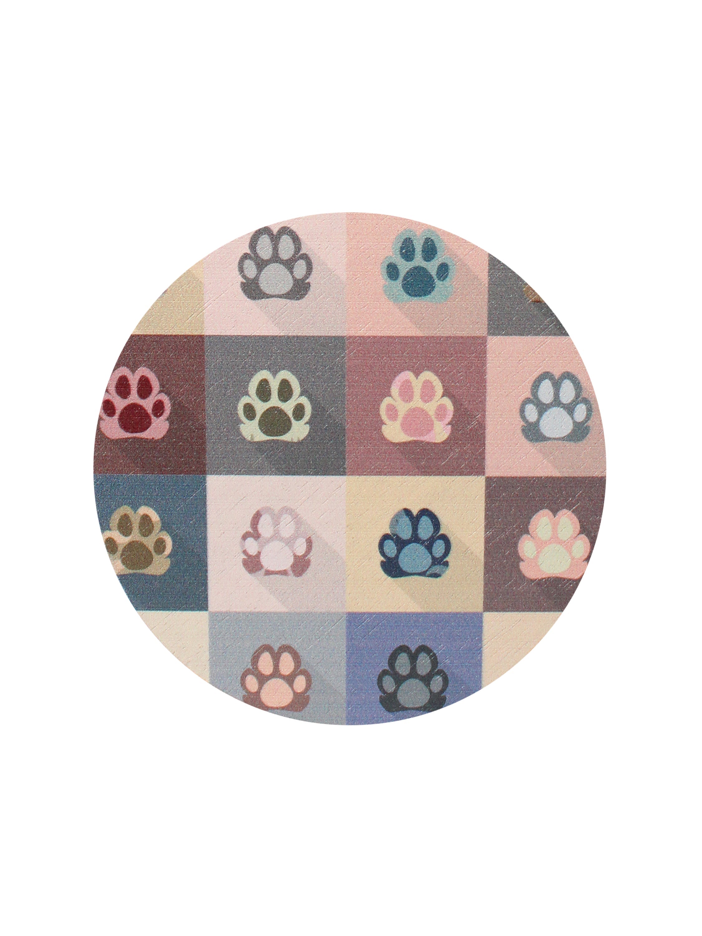 Sand + Paws California Beach House 12 oz scented candle Blush vessel with Painted Paw Grid lid