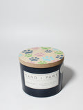 Sand + Paws Newport 12 oz scented candle Ink vessel with Painted Paw Print lid