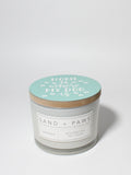 Sand + Paws Gardenia 12 oz scented candle White Vessel with Painted Home is Where my Dog Is lid