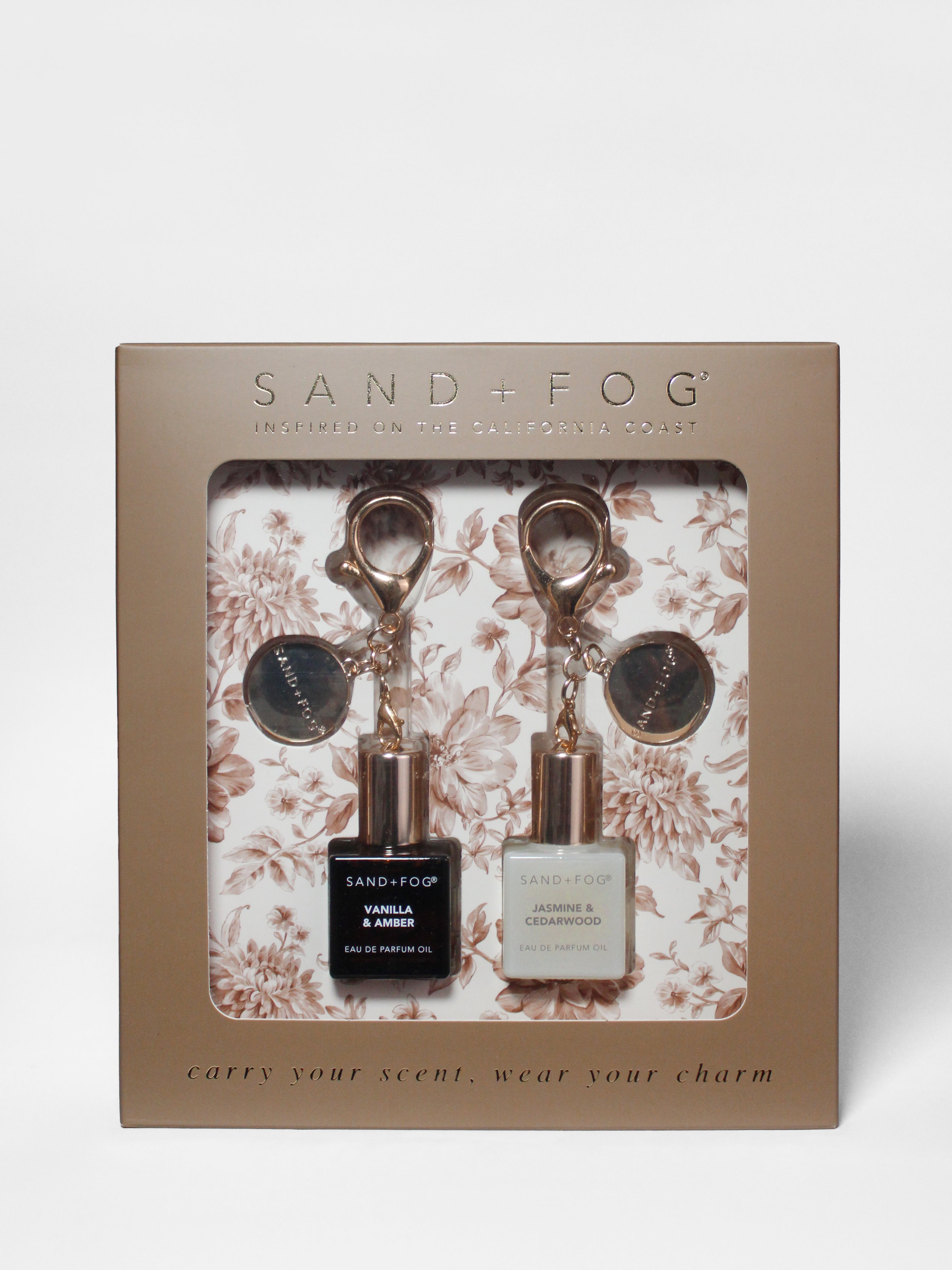 Bag Charm Perfume Oil Rollerball Set - Vanilla & Amber + Jasmine & Cedarwood