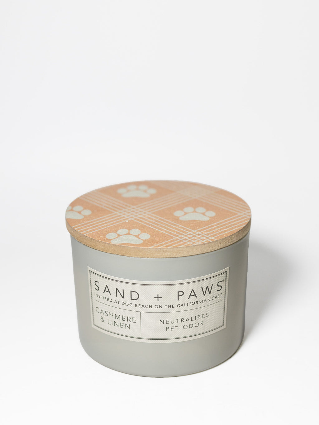 Sand + Paws Cashmere & Linen 12 oz scented candle