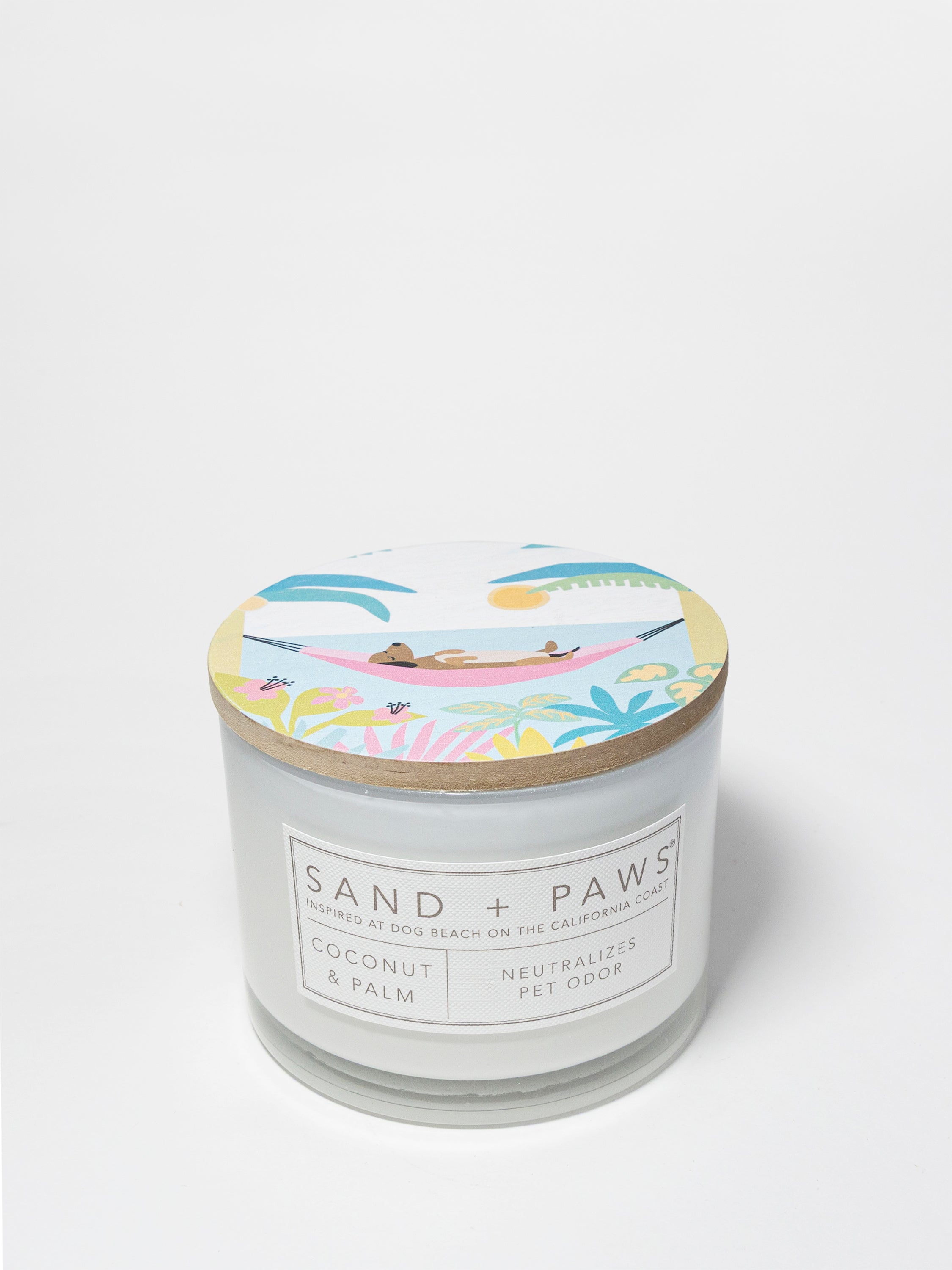 Sand + Paws Coconut & Palm 12 oz scented candle